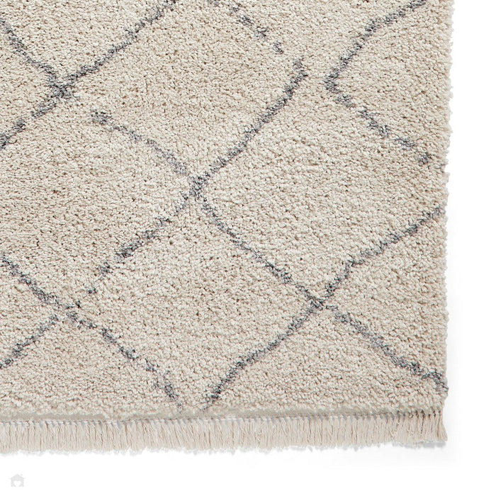 Boho 5413 Modern Moroccan Berber Soft Plush Shaggy Cream Rug