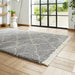 Boho 5413 Modern Moroccan Berber Soft Plush Shaggy Grey Rug