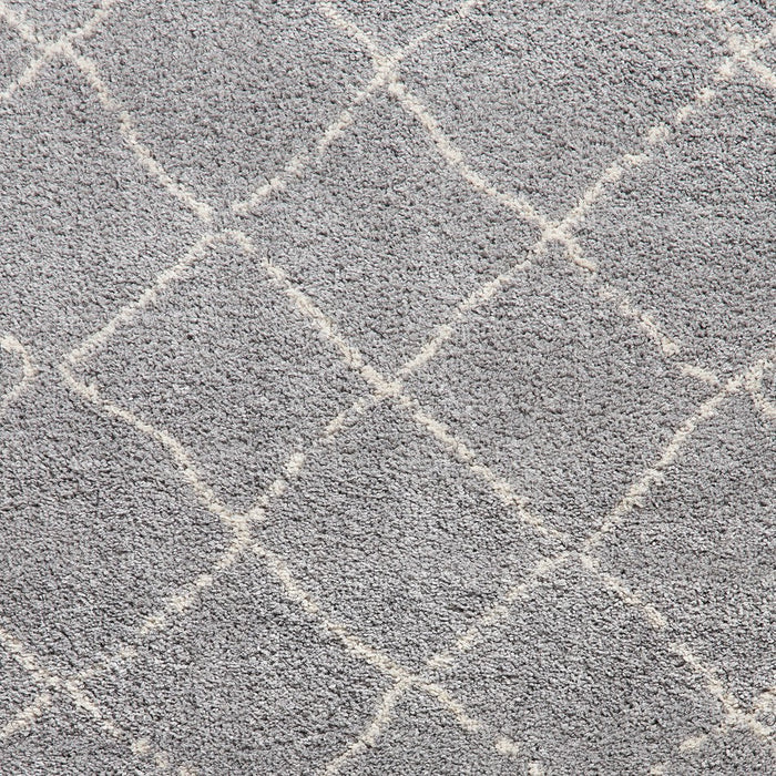 Boho 5413 Modern Moroccan Berber Soft Plush Shaggy Grey Rug