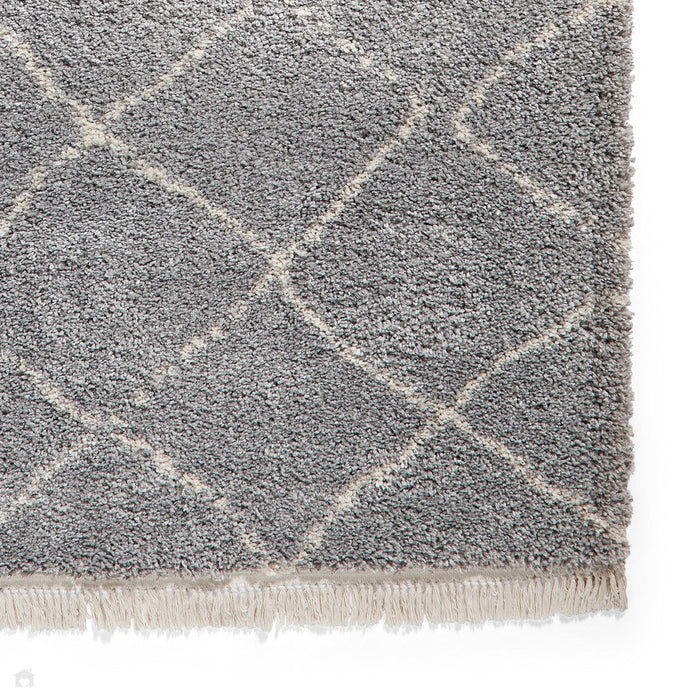 Boho 5413 Modern Moroccan Berber Soft Plush Shaggy Grey Rug