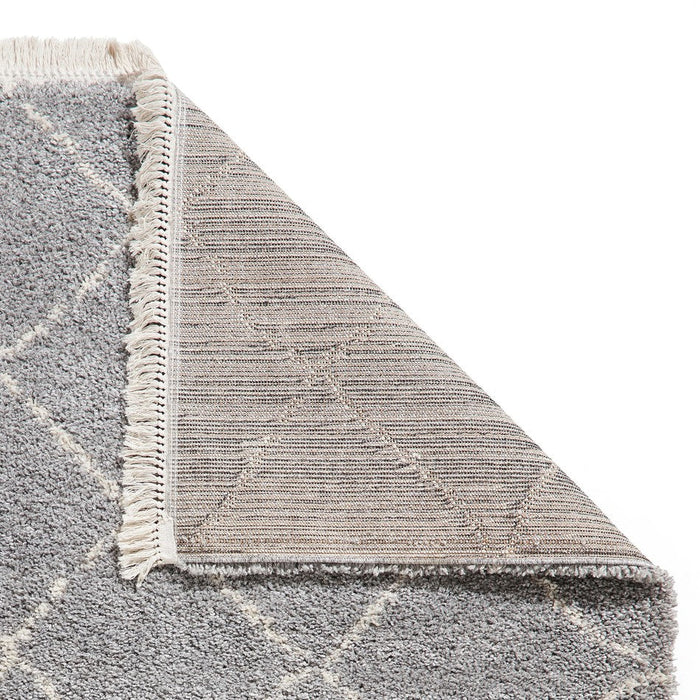 Boho 5413 Modern Moroccan Berber Soft Plush Shaggy Grey Rug