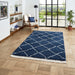 Boho 5413 Modern Moroccan Berber Soft Plush Shaggy Navy Rug