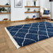 Boho 5413 Modern Moroccan Berber Soft Plush Shaggy Navy Rug