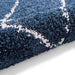 Boho 5413 Modern Moroccan Berber Soft Plush Shaggy Navy Rug