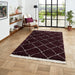 Boho 5413 Modern Moroccan Berber Soft Plush Shaggy Purple Rug