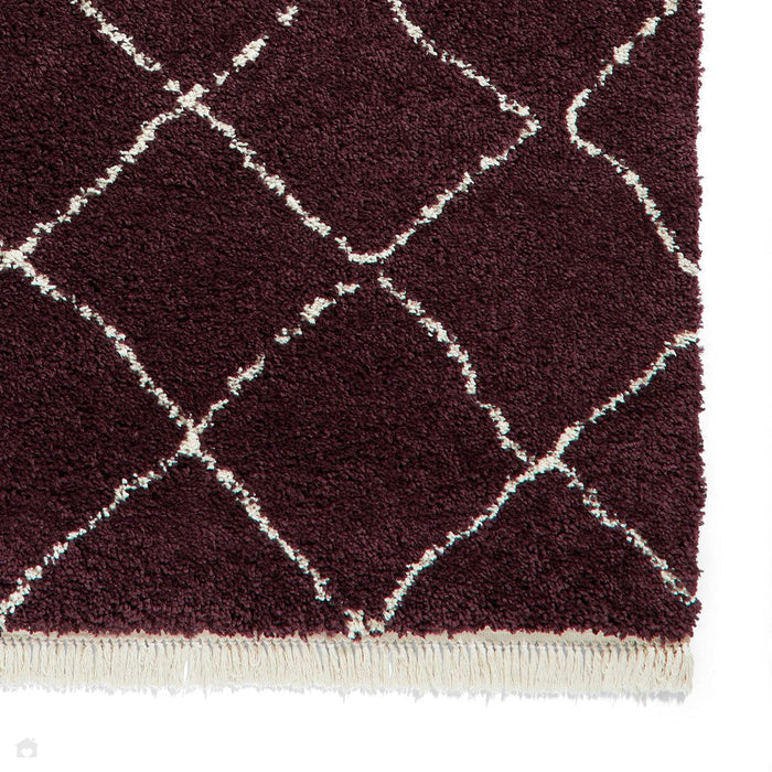 Boho 5413 Modern Moroccan Berber Soft Plush Shaggy Purple Rug