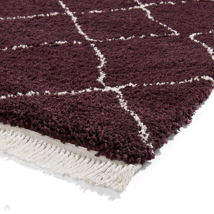 Boho 5413 Modern Moroccan Berber Soft Plush Shaggy Purple Rug