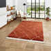 Boho 5413 Modern Moroccan Berber Soft Plush Shaggy Rust Rug