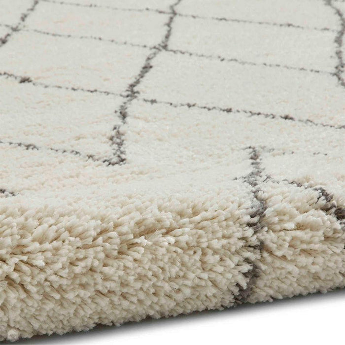 Boho 8280 Modern Moroccan Berber Soft Plush Shaggy Cream/Grey Rug