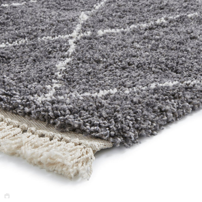 Boho 8280 Modern Moroccan Berber Soft Plush Shaggy Grey Rug