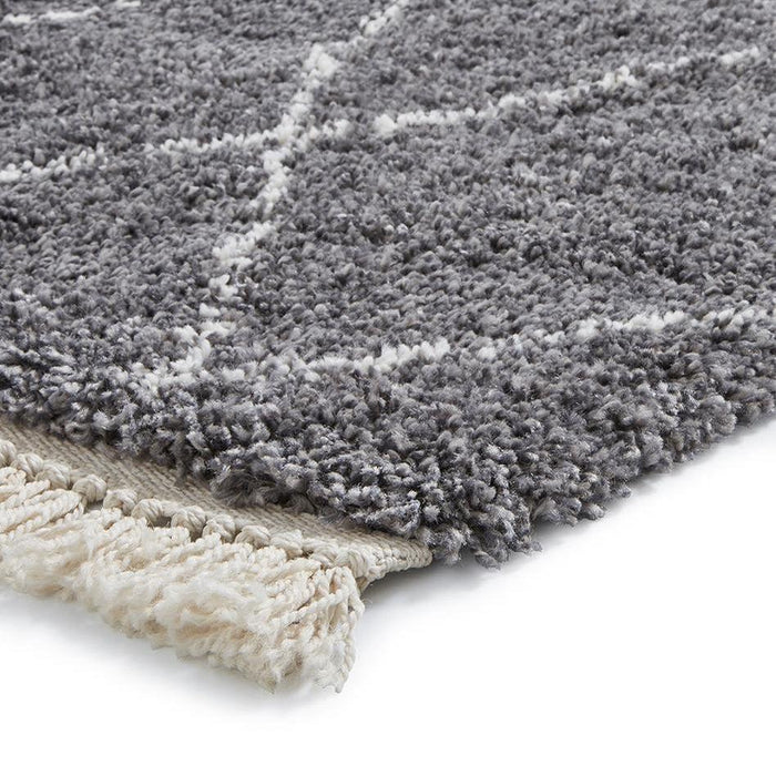 Boho 8280 Modern Moroccan Berber Soft Plush Shaggy Grey Rug