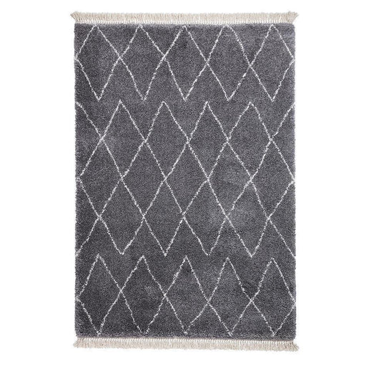 Boho 8280 Modern Moroccan Berber Soft Plush Shaggy Grey Rug