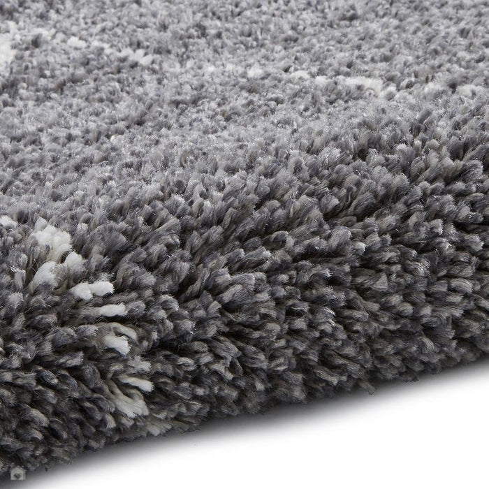 Boho 8280 Modern Moroccan Berber Soft Plush Shaggy Grey Runner