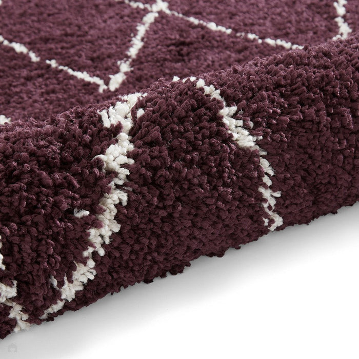 Boho 8280 Modern Moroccan Berber Soft Plush Shaggy Purple Rug