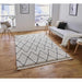 Boho 8280 Modern Moroccan Berber Soft Plush Shaggy White/Black Rug