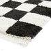 Boho 9433 Modern Moroccan Berber Checkerboard Soft Plush Shaggy Black/White Rug