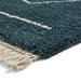 Boho A474 Modern Moroccan Berber Soft Plush Shaggy Dark Green Rug