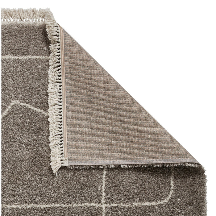 Boho A474 Modern Moroccan Berber Soft Plush Shaggy Grey/Cream Rug