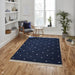 Boho A475 Modern Moroccan Berber Soft Plush Shaggy Navy Blue Rug