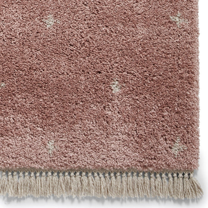 Boho A475 Modern Moroccan Berber Soft Plush Shaggy Rose Pink Rug