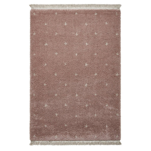 Boho A475 Modern Moroccan Berber Soft Plush Shaggy Rose Pink Rug