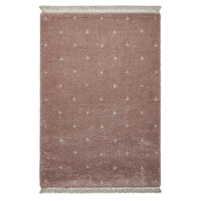 Boho A475 Modern Moroccan Berber Soft Plush Shaggy Rose Pink Rug