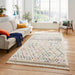 Boho A560 Diamond Modern Moroccan Berber Soft Plush Shaggy White/Multicolour Rug