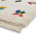 Boho A808 Icon Modern Moroccan Berber Soft Plush Shaggy White/Multicolour Rug