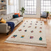 Boho A808 Icon Modern Moroccan Berber Soft Plush Shaggy White/Multicolour Rug