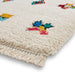 Boho A808 Icon Modern Moroccan Berber Soft Plush Shaggy White/Multicolour Rug