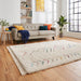 Boho A812 Modern Moroccan Berber Soft Plush Shaggy White/Multicolour Rug