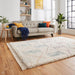 Boho A814 Tappeto tribale moderno marocchino berbero morbido peluche shaggy bianco/multicolore 120 x 170 cm