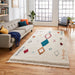 Boho A859 Traditional Moroccan Berber Soft Plush Shaggy White/Multicolour Rug