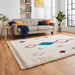 Boho A859 Traditional Moroccan Berber Soft Plush Shaggy White/Multicolour Rug