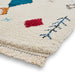 Boho A859 Traditional Moroccan Berber Soft Plush Shaggy White/Multicolour Rug