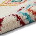 Boho C444 Geometric Modern Moroccan Berber Soft Plush Shaggy White/Multicolour Rug