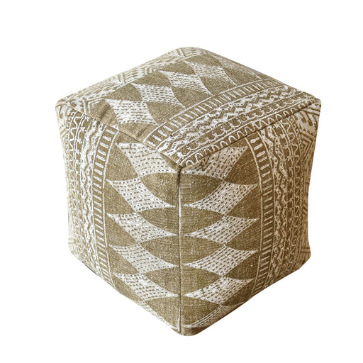 Boho Cotton Pouf With Diamond Print Design