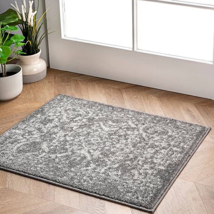 Boho Floral Area Rug 160x230 cm Grey Design