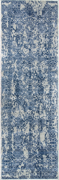 Boho Floral Area Rug in Blue for Living Room and Bedroom