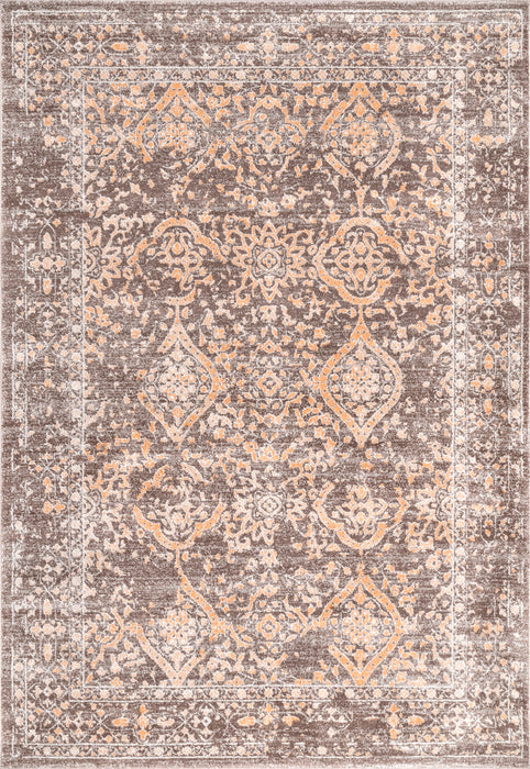 Boho Floral Area Rug in Brown for Home Décor