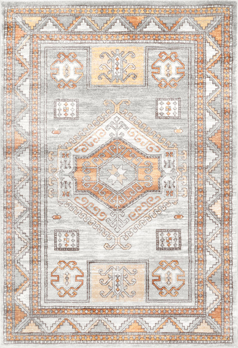 Tappeto Boho geometrico in arancione