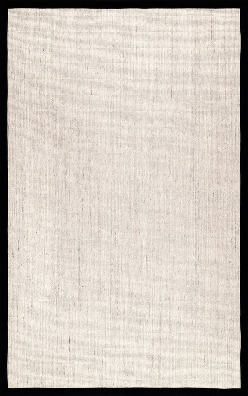 Bordered Bleached Sisal Area Rug in Black 160x230 cm