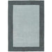 Borders Modern Plain Contrast Border Hand-Woven Wool Grey Rug