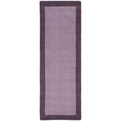 Borders Modern Plain Contrast Border Hand-Woven Wool Mauve Runner