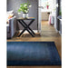 Borders Modern Plain Contrast Border Hand-Woven Wool Navy Rug