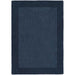 Borders Modern Plain Contrast Border Hand-Woven Wool Navy Rug