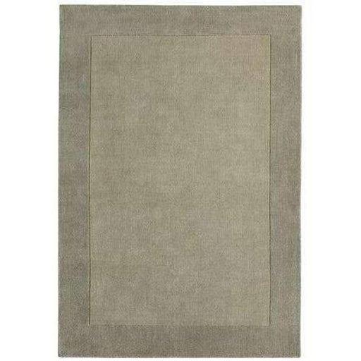 Borders Modern Plain Contrast Border Hand-Woven Wool Taupe Rug