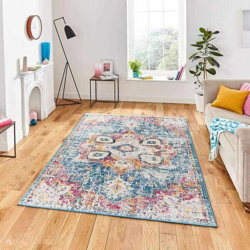 Boston Modern Traditional G0532 Blue/Fuschia Rug