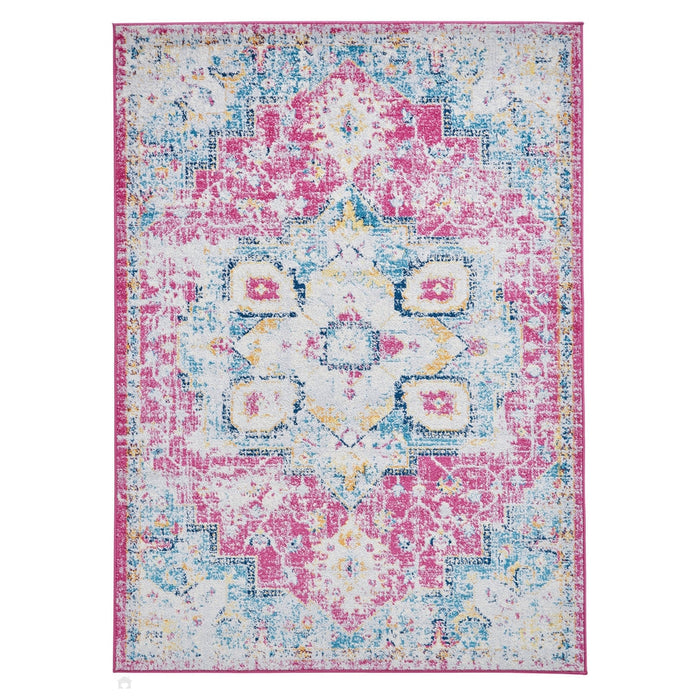 Boston Modern Traditional G0532 Fuschia/Blue Rug