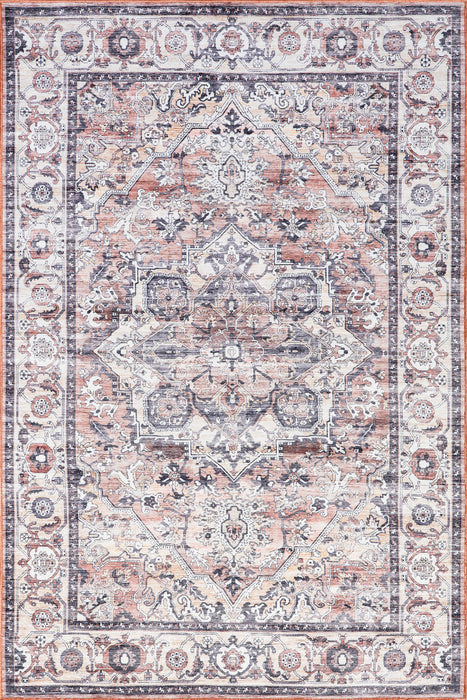 Botanical Pattern Washable Area Rug 152x213 cm Blush